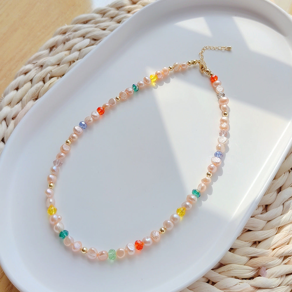 Wholesale Baroque Pink Natural Pearl Necklaces